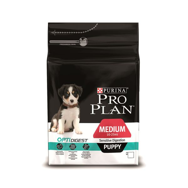 Purina PRO PLAN для щенков средних пород с чувствительным пищеварением OPTIDIGEST с ягненком и рисом - 3 кг