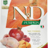 Farmina N&D Cat Grain Free pumpkin neutered quail для стерилизованных кошек с перепелом и тыквой 1,5 кг