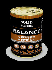 Solid Natura Balance консервы для собак, сердце и печень - 340 г