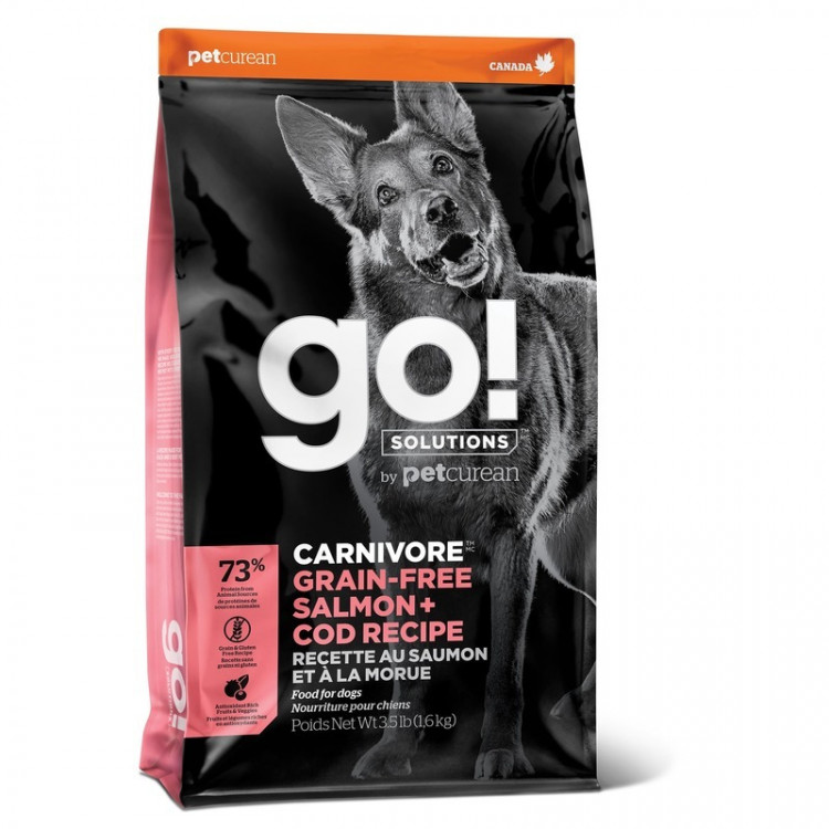 Сухой беззерновой корм GO! Carnivore GF Salmon + Cod для собак всех возрастов c лососем и треской 5.45 кг