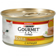 Влажный корм Gourmet Gold Нежная начинка для взрослых кошек с курицей - 85 г