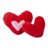Rogz Yotz Plush игрушка для кошек два плюшевых сердечка с ароматом мяты, красная