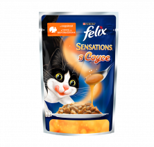 Паучи Felix Sensations для взрослых кошек с индейкой и беконом в соусе - 85 г