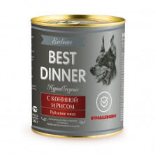 Best Dinner Exclusive Hypoallergenic консервы для собак при проблемах пищеварения с кониной и рисом - 0,34 кг