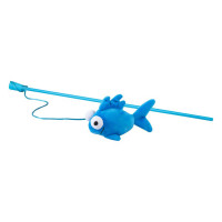 Rogz Catnip Fish Magic Stick Blue игрушка-дразнилка для кошек в виде удочки с кошачьей мятой, голубая