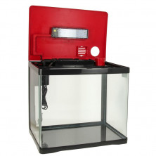 Prime аквариум с LED светильником, фильтром и кормушкой, красно-черный 33 л