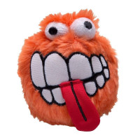 Игрушка мягкая для собак ROGZ Fluffy Grinz M мяч с принтом "зубы" Оранжевый - 64 мм