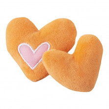 Rogz Yotz Plush игрушка для кошек два плюшевых сердечка с ароматом мяты, оранжевая