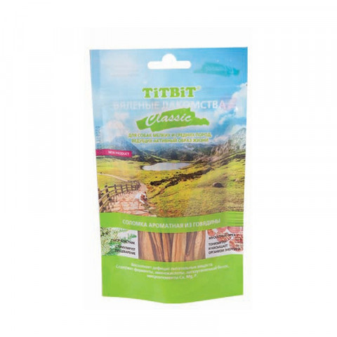 Titbit вяленые лакомства соломка ароматная из говядины Classic 40 г