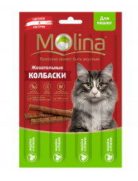 Molina Жевательные колбаски для кошек с индейкой и ягненком 20 г