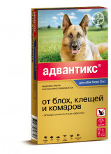 Bayer Адвантикс 400С капли на холку от блох, клещей и комаров для собак весом более 25 кг - 1 пипетка