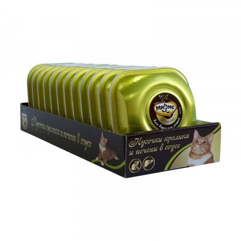 Мнямс Деликатес нежные кусочки кролика и печени в соусе для взрослых кошек - 85 г