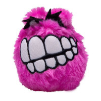 Игрушка мягкая для собак ROGZ Fluffy Grinz M мяч с принтом "зубы" Розовый - 64 мм