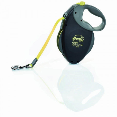 Поводок-рулетка Flexi Giant Professional 10 м для собак до 50 кг лента чёрная Neon 1 ш