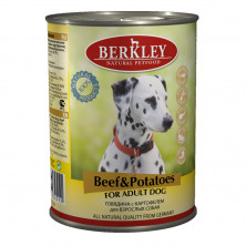 Berkley Adult Dog Beef & Potatoes консервы для взрослых собак с говядиной, картофелем, льняным маслом и ароматным бульоном - 400 г