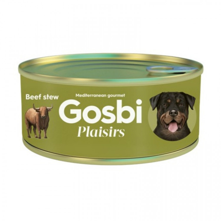 Влажный корм Gosbi Plaisirs для взрослых собак с тушеной говядиной - 170 г