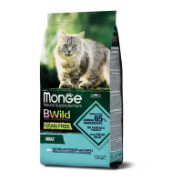 Monge Cat BWild Grain Free сухой беззерновой корм для взрослых кошек из трески, картофеля и чечевицы - 1,5 кг