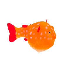 Gloxy флуоресцентная аквариумная декорация рыба шар на леске, оранжевая 8х5х5,5 см
