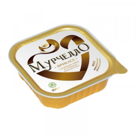 Мурчелло влажный корм для кошек фрикасе с индейкой, уткой и горошком в белом соусе 100 г