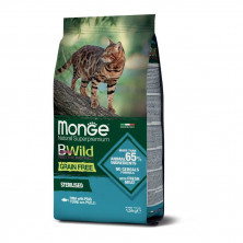 Monge Cat BWild Grain Free сухой беззерновой корм для взрослых кошек из тунца и гороха - 1,5 кг