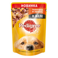 Паучи Pedigree для взрослых собак с телятиной и печенью в желе - 100 г