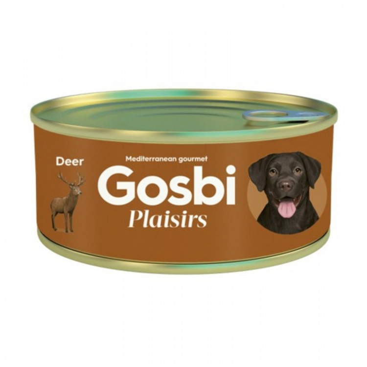 Влажный корм Gosbi Plaisirs для взрослых собак с олениной - 185 г