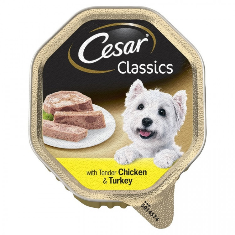 Cesar влажный корм для взрослых собак в форме паштета из курицы и индейки - 150 г