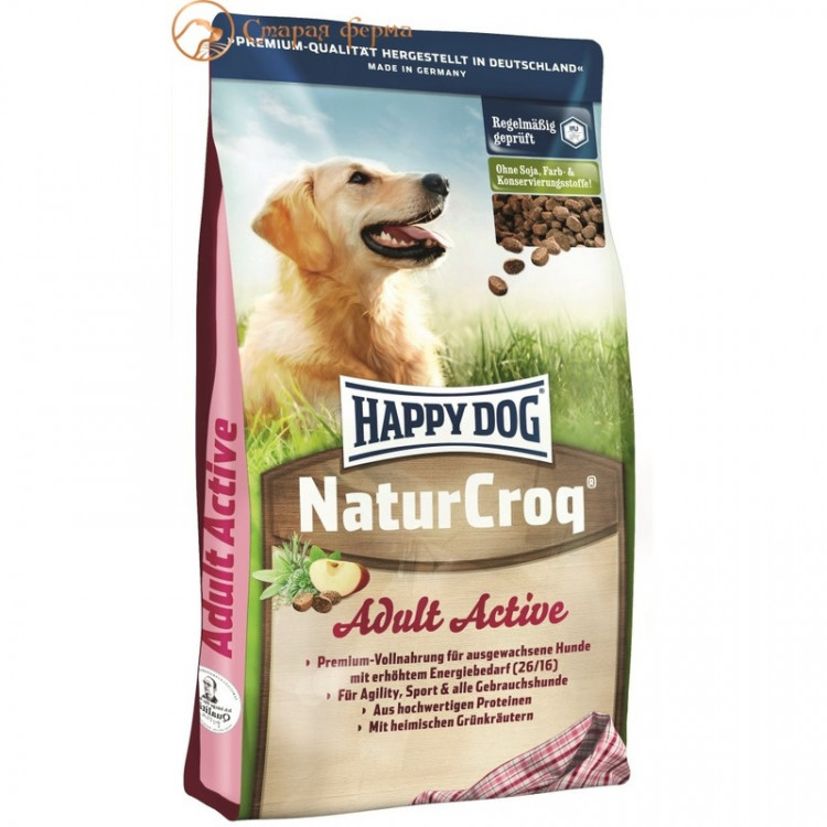 Сухой корм Happy Dog NaturCroq Active для взрослых собак всех пород с высоким уровнем активности - 15 кг