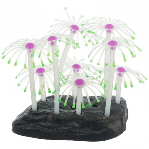 Gloxy флуоресцентная аквариумная декорация анемон 8,5x7x9,5 см