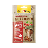Gimborn GimDog лакомство для собак Мясные косточки суперфуд из курицы с клюквой и розмарином - 70 г