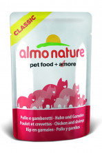 Almo Nature Classic Nature Adult Cat Chicken & Shrimps паучи для взрослых кошек с курицей и креветками - 55 г