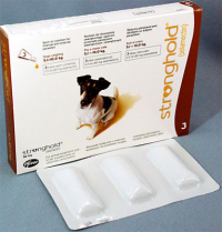 Pfizer Стронгхолд капли от блох, ушных и чесоточных клещей, гельминтов для собак 5-10 кг, 3 пипетки (коричневые)