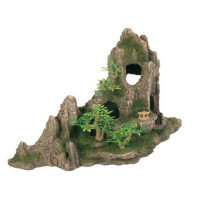 Грот Trixie для аквариума скалы с пещерой и растениями 27,5 см пластиковый 1 ш