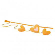 Rogz Catnip Hearts Magic Stick Orange игрушка-дразнилка для кошек в виде удочки с кошачьей мятой, оранжевая