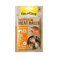 Gimborn GimDog лакомство для собак Мясные шарики суперфуд из курицы с морковью и семенами льна - 70 г
