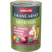Animonda Gran Carno Superfoods влажный корм c говядиной, свеклой, ежевикой и одуванчиком для взрослых собак - 400 г