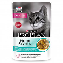 Влажный корм Purina Pro Plan Delicate для взрослых кошек с чувствительным пищеварением с океанической рыбой в соусе - 85 г