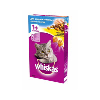 Whiskas сухой корм с курицей для стерилизованных кошек и котов старше 1 года - 1,9 кг