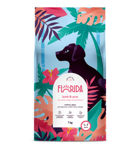 Florida cухой корм для взрослых собак малых пород с ягненком и грушей 3 кг