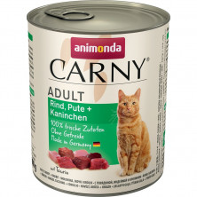 Влажный корм Animonda Carny для взрослых кошек с говядиной, индейкой и кроликом - 800 г