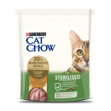 CAT CHOW "Sterilised" сухой 400 гр для стерилизованных кошек и кастрированных котов с высоким содержанием домашней птицы и с индейкой
