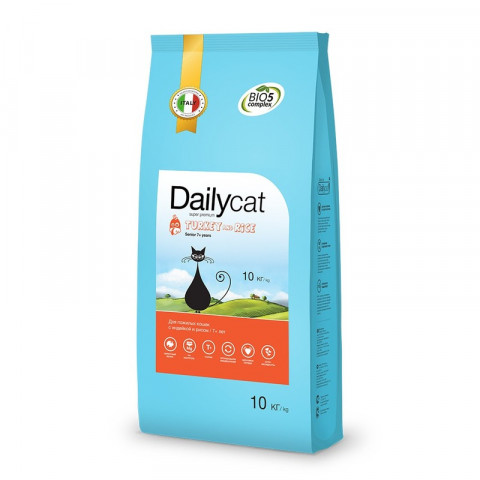 Сухой корм Dailycat Senior Turkey and Rice для пожилых кошек с индейкой и рисом 10 кг