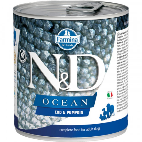 Влажный корм Farmina N&D Ocean для собак с треской и тыквой - 285 г