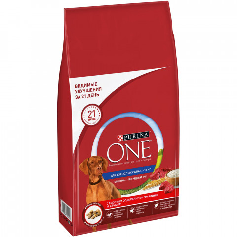 Purina ONE Medmax сухой корм для взрослых собак средних и крупных пород с говядиной и рисом - 7 кг