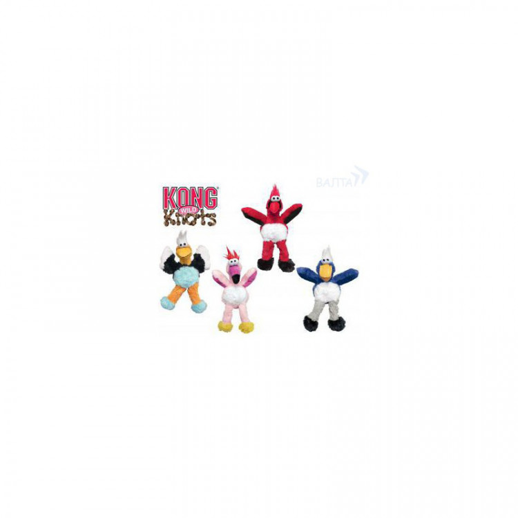 Kong игрушка для мелких и средних собак WildKnots "Дикие птицы" плюш с канатом внутри в ассортименте