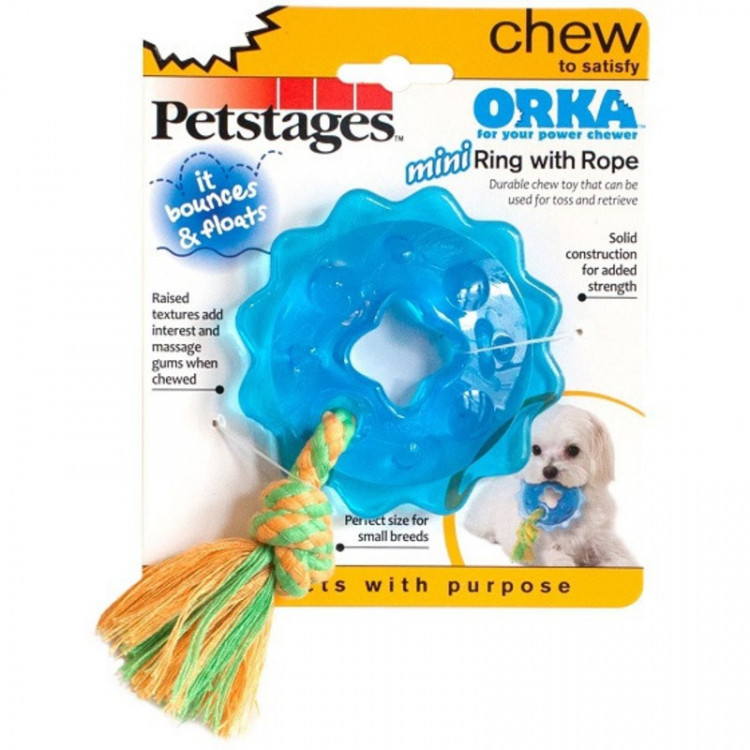 PETSTAGES игрушка для собак Mini "ОРКА кольцо с канатом" маленькая