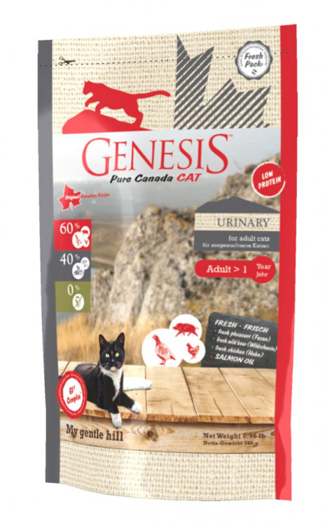 Genesis Pure Canada My Gentle Hill Urinary для взрослых кошек, склонных к проблемам мочеполовой системы с кабаном, фазаном и курицей - 340 гр