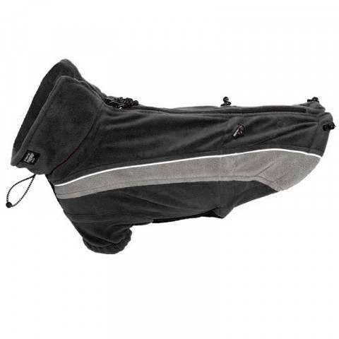 Rogz попона утепленная, длина спины собаки 25 см черная с белым