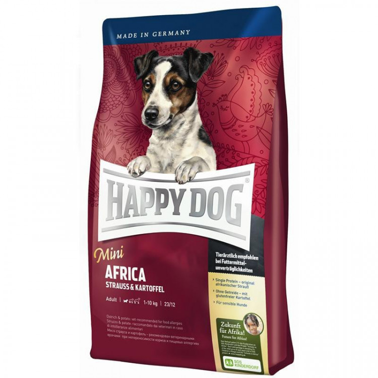 Happy Dog Supreme Mini Africa для собак мелких пород с чувствительным пищеварением - 4 кг
