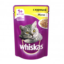 Whiskas паучи в форме желе с курицей для взрослых кошек от 1 года - 85 г